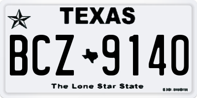 TX license plate BCZ9140