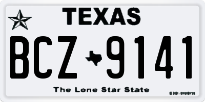 TX license plate BCZ9141