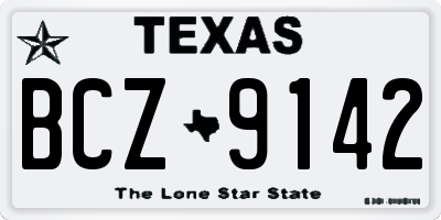 TX license plate BCZ9142