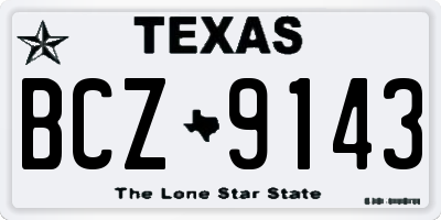 TX license plate BCZ9143