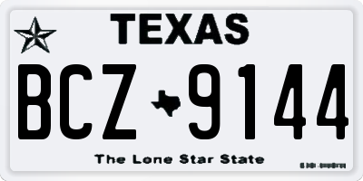 TX license plate BCZ9144