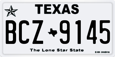 TX license plate BCZ9145