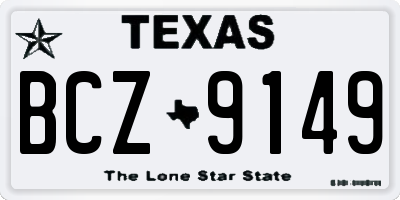 TX license plate BCZ9149