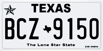 TX license plate BCZ9150