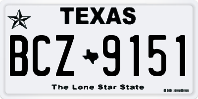 TX license plate BCZ9151