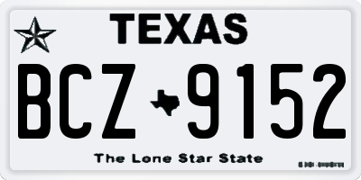 TX license plate BCZ9152