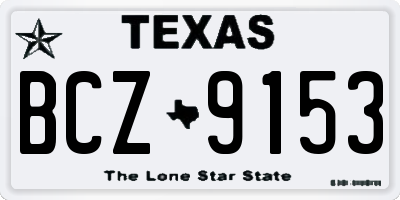 TX license plate BCZ9153
