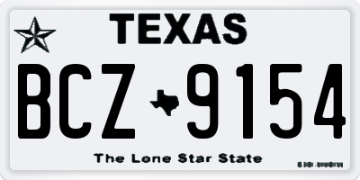 TX license plate BCZ9154