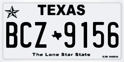 TX license plate BCZ9156