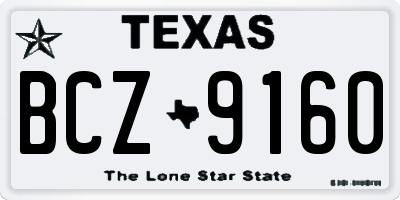 TX license plate BCZ9160