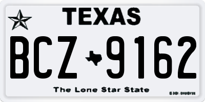 TX license plate BCZ9162