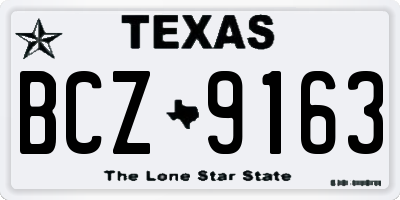 TX license plate BCZ9163