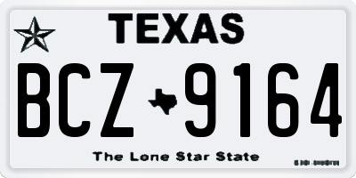 TX license plate BCZ9164
