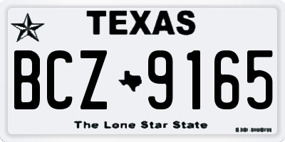 TX license plate BCZ9165