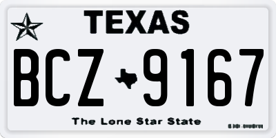 TX license plate BCZ9167