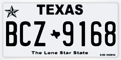 TX license plate BCZ9168