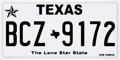 TX license plate BCZ9172