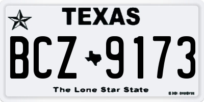 TX license plate BCZ9173
