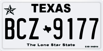 TX license plate BCZ9177