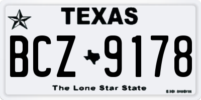 TX license plate BCZ9178