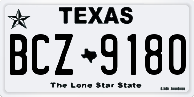 TX license plate BCZ9180