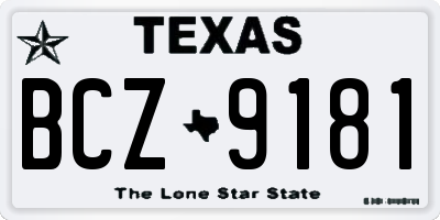 TX license plate BCZ9181
