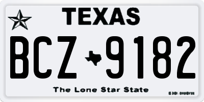 TX license plate BCZ9182