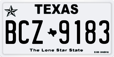 TX license plate BCZ9183