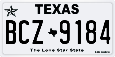 TX license plate BCZ9184