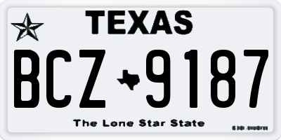 TX license plate BCZ9187