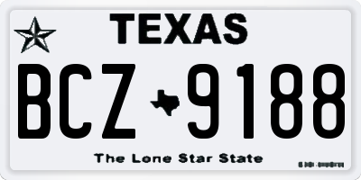 TX license plate BCZ9188