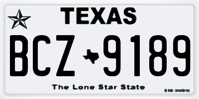 TX license plate BCZ9189