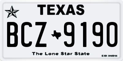 TX license plate BCZ9190