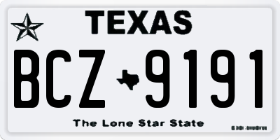 TX license plate BCZ9191