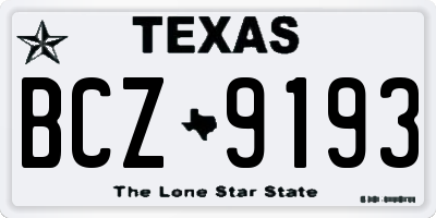 TX license plate BCZ9193