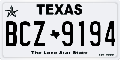TX license plate BCZ9194