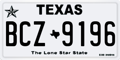 TX license plate BCZ9196