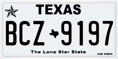 TX license plate BCZ9197