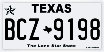 TX license plate BCZ9198