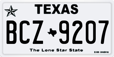TX license plate BCZ9207
