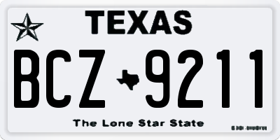 TX license plate BCZ9211