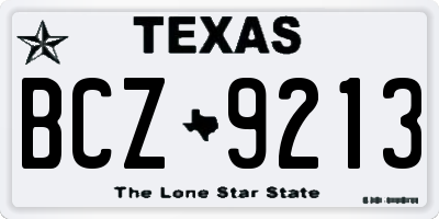 TX license plate BCZ9213