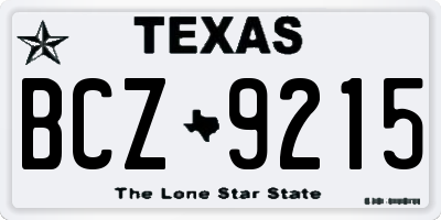 TX license plate BCZ9215