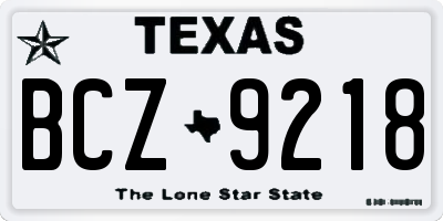 TX license plate BCZ9218