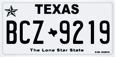 TX license plate BCZ9219
