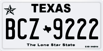 TX license plate BCZ9222