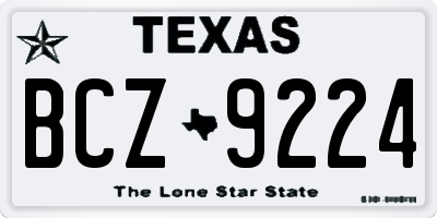 TX license plate BCZ9224