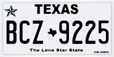 TX license plate BCZ9225