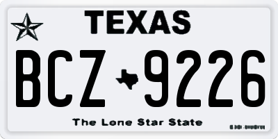 TX license plate BCZ9226