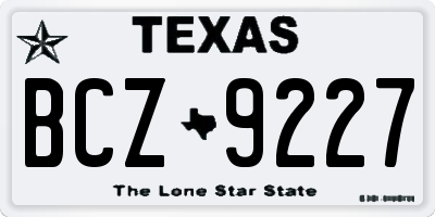 TX license plate BCZ9227